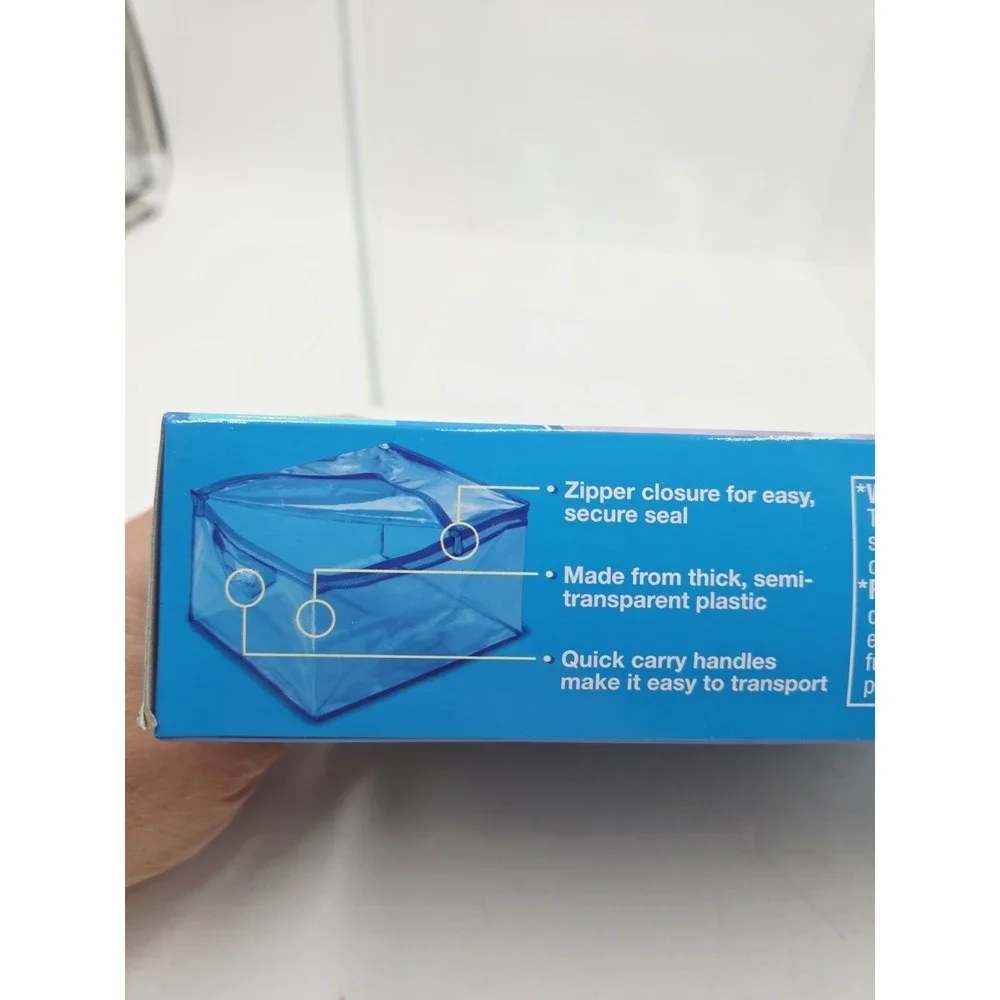 2 NIB Ziploc XL X-Large Flexible Storage Tote 10 Gallon Clear Plastic